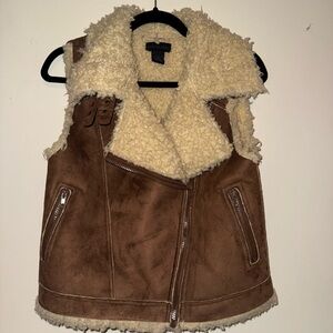 Steve Madden Cream Shearling Vest